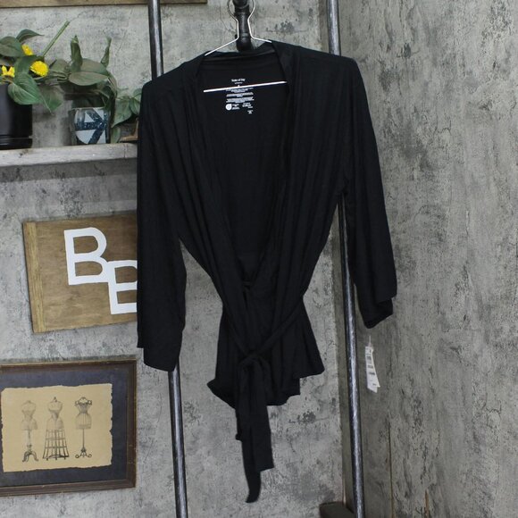 NEW State Of Day Womens 2-Pc. Fluid-Knit Pajama Tops 100189719MS Deep Black M - Picture 2 of 7